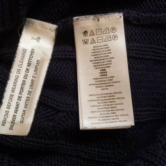 Michael Kors chunky knit tunic sweater size S/M Navy blue oversized - Picture 5 of 11